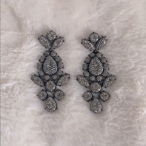 Silver Metallic Statement Earrings